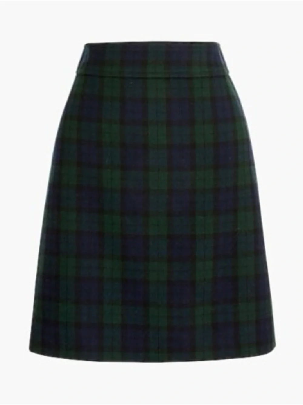 J. Crew Wool Blend Blackwatch Plaid A-Line Mini Skirt